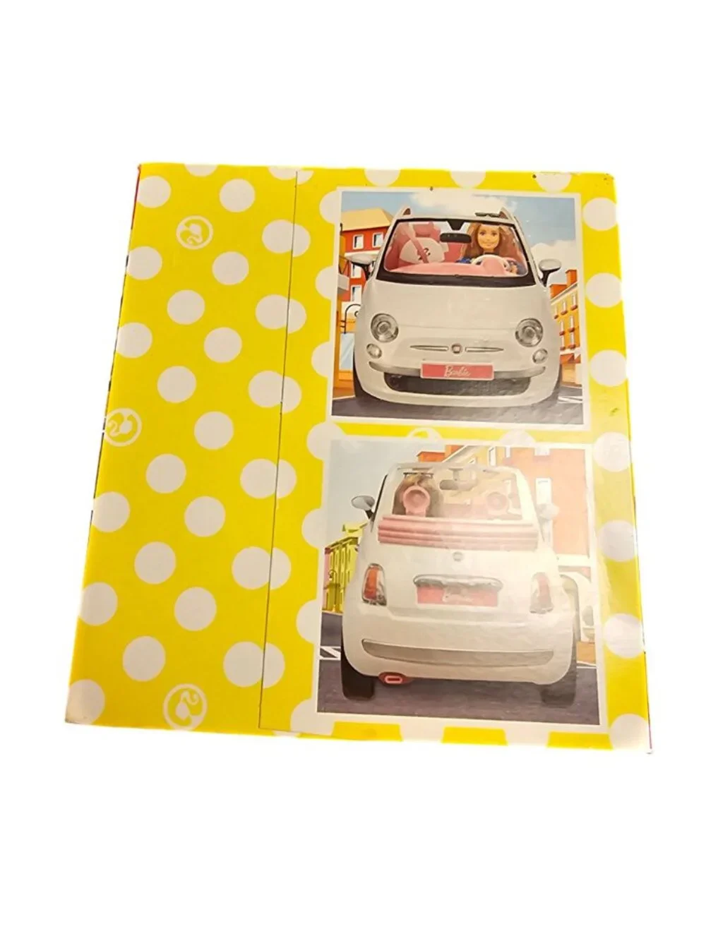 Barbie Fiat 500 Convertible Car With Doll White & Pink 3+ Years New In Box